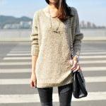Loose All-match Bat Sleeve Pullover Sweater