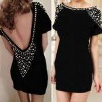 Sexy Backless Plastic Pearl Beaded Dress (4 Colors..