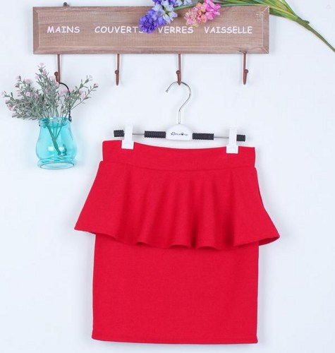 Tissue Mini Peplum Skirt Pink